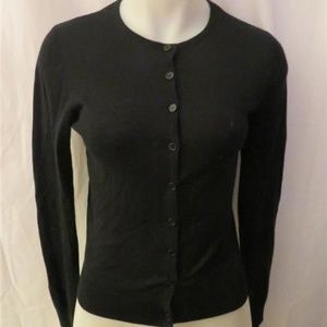 TEASPOON BLACK FITTED THIN CARDIGAN SWEATER M *